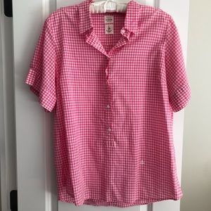 J. Crew Pink Gingham Shirt
